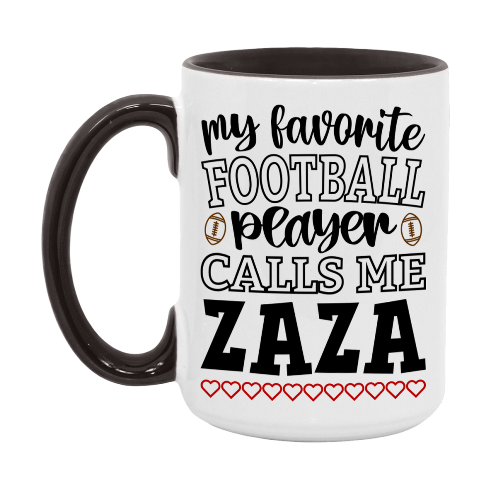 My Favorite Football Player Calls Me Zaza Mug – Funny Football Zaza Gift – Mug For Zaza From Player – Football Season Gift Idea