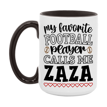 My Favorite Football Player Calls Me Zaza Mug – Funny Football Zaza Gift – Mug For Zaza From Player – Football Season Gift Idea