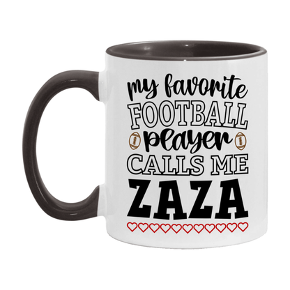 My Favorite Football Player Calls Me Zaza Mug – Funny Football Zaza Gift – Mug For Zaza From Player – Football Season Gift Idea