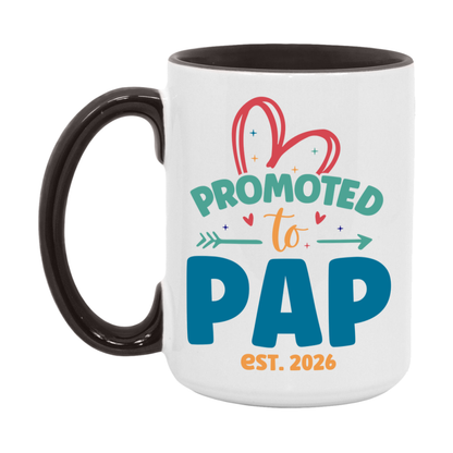 Promoted To Pap Est. 2026 Coffee Mug – New Pap Gift – Pregnancy Announcement Mug For New Baby