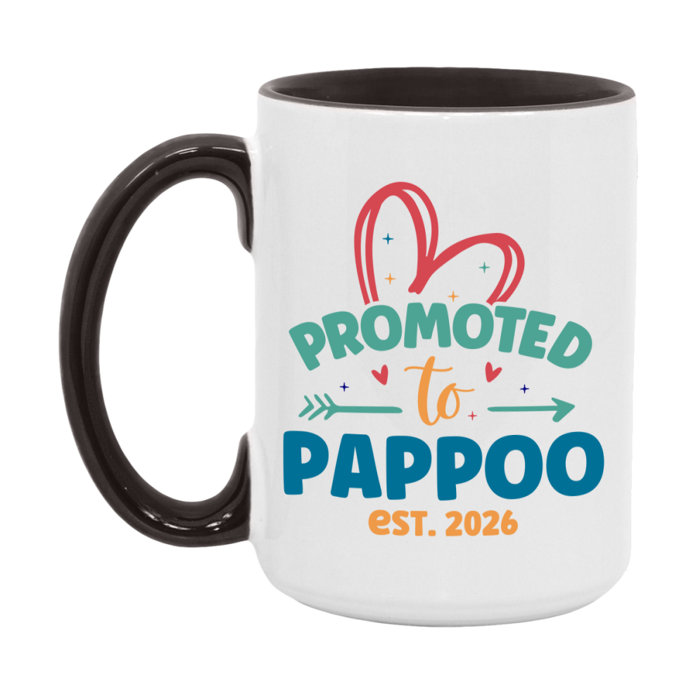 Promoted To Pappoo Est. 2026 Coffee Mug – New Pappoo Gift – Pregnancy Announcement Mug For New Baby