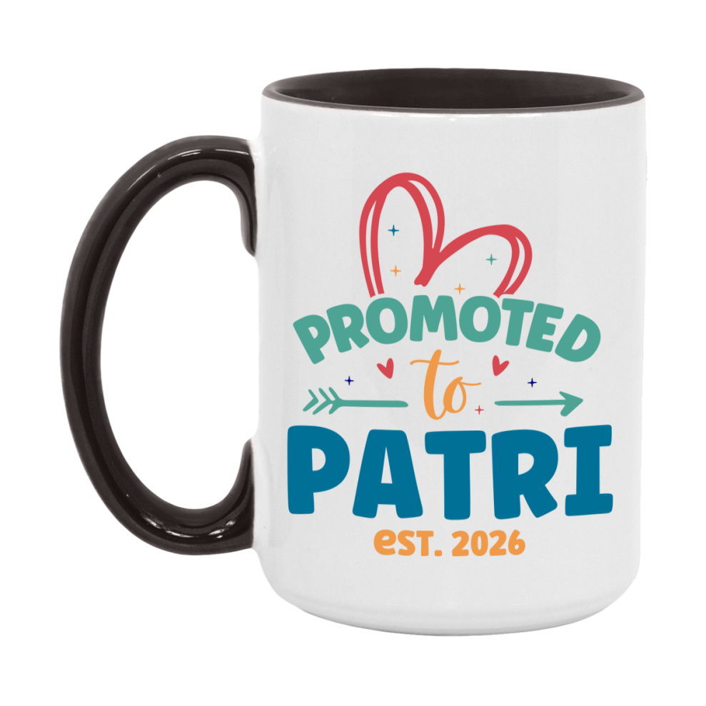 Promoted To Patri Est. 2026 Coffee Mug – New Patri Gift – Pregnancy Announcement Mug For New Baby