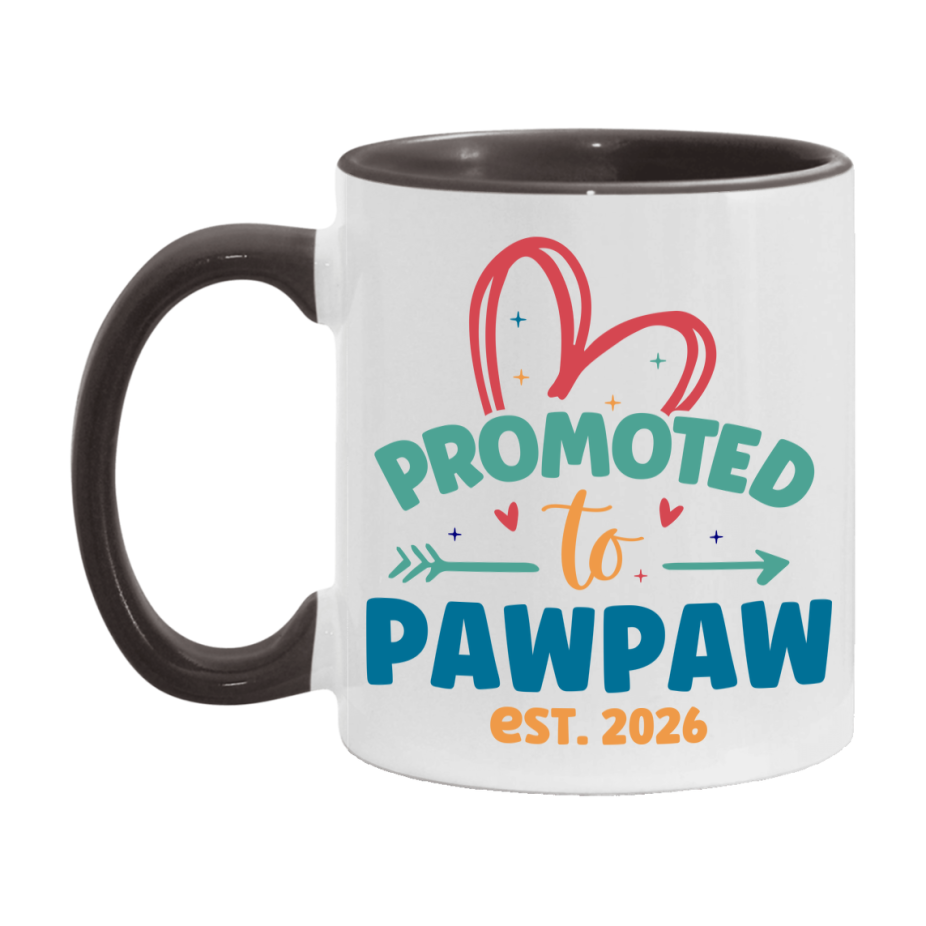 Promoted To Pawpaw Est. 2026 Coffee Mug – New Pawpaw Gift – Pregnancy Announcement Mug For New Baby