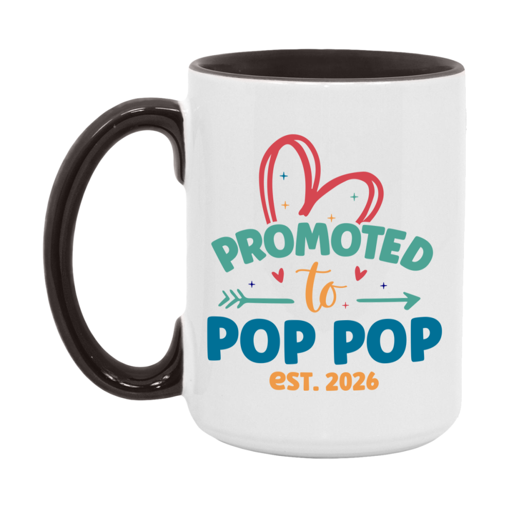Promoted To Pop Pop Est. 2026 Coffee Mug – New Pop Pop Gift – Pregnancy Announcement Mug For New Baby