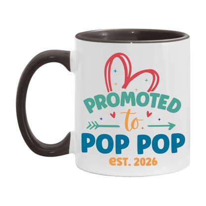 Promoted To Pop Pop Est. 2026 Coffee Mug – New Pop Pop Gift – Pregnancy Announcement Mug For New Baby