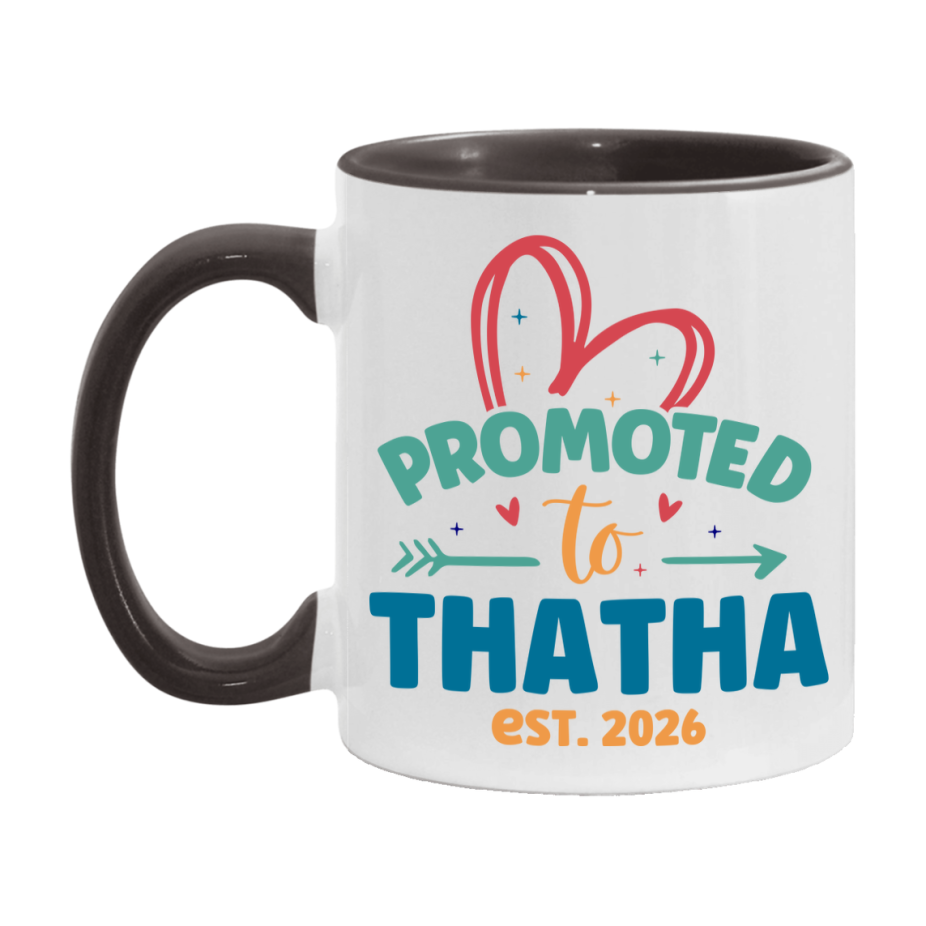 Promoted To Thatha Est. 2026 Coffee Mug – New Thatha Gift – Pregnancy Announcement Mug For New Baby