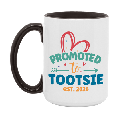Promoted To Tootsie Est. 2026 Coffee Mug – New Tootsie Gift – Pregnancy Announcement Mug For New Baby