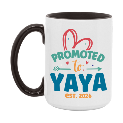 Promoted To Yaya Est. 2026 Coffee Mug – New Yaya Gift – Pregnancy Announcement Mug For New Baby