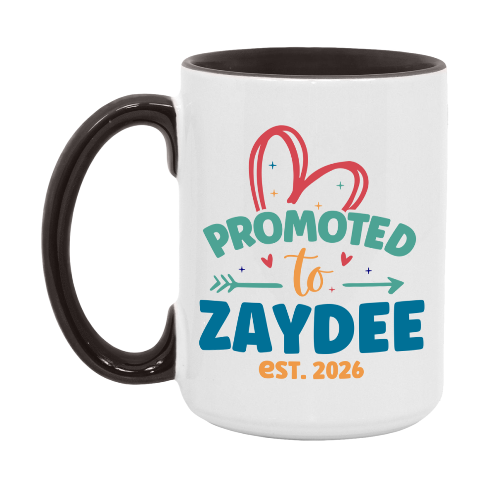 Promoted To Zaydee Est. 2026 Coffee Mug – New Zaydee Gift – Pregnancy Announcement Mug For New Baby