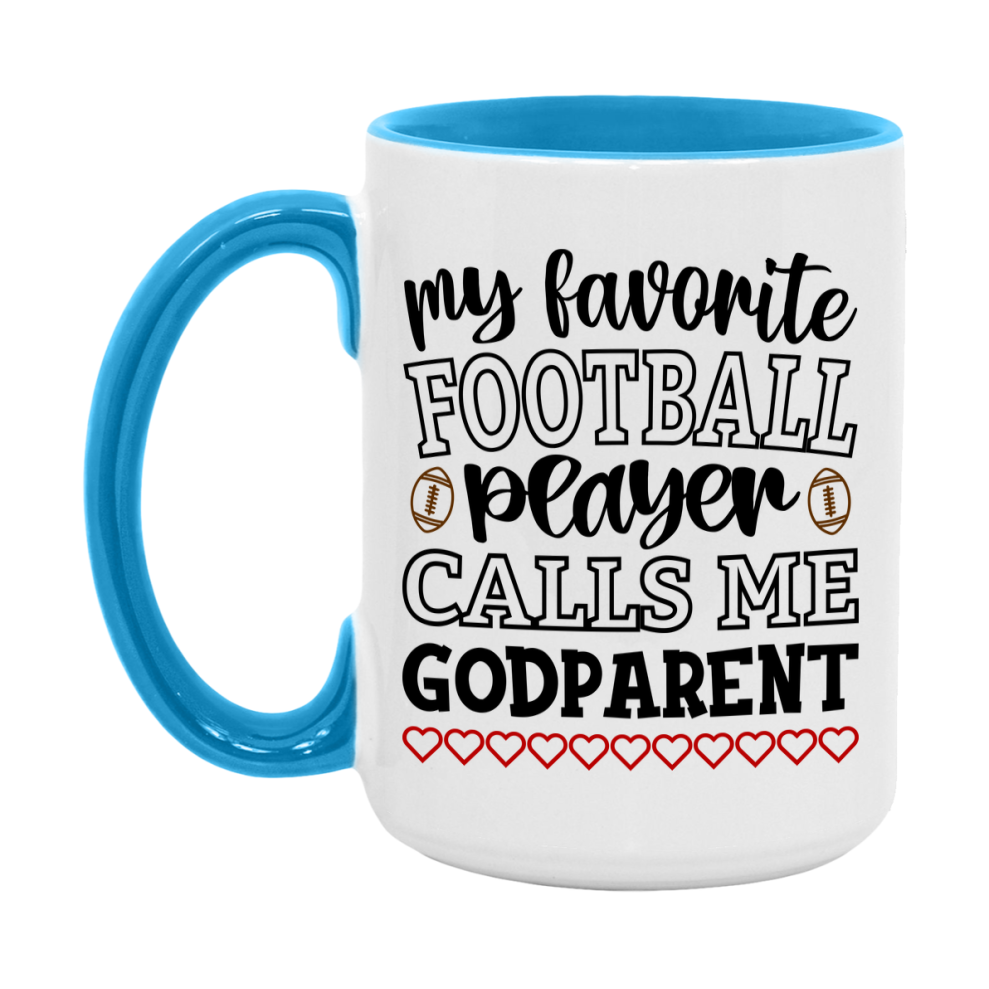 My Favorite Football Player Calls Me Godparent Mug – Funny Football Godparent Gift – Mug For Godparent From Player – Football Season Gift Idea