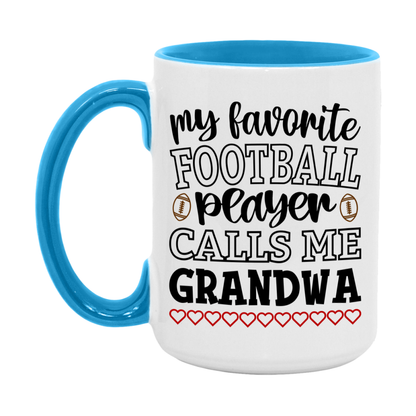 My Favorite Football Player Calls Me Grandwa Mug – Funny Football Grandwa Gift – Mug For Grandwa From Player – Football Season Gift Idea