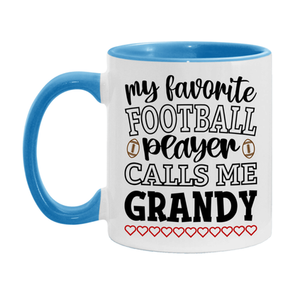 My Favorite Football Player Calls Me Grandy Mug – Funny Football Grandy Gift – Mug For Grandy From Player – Football Season Gift Idea