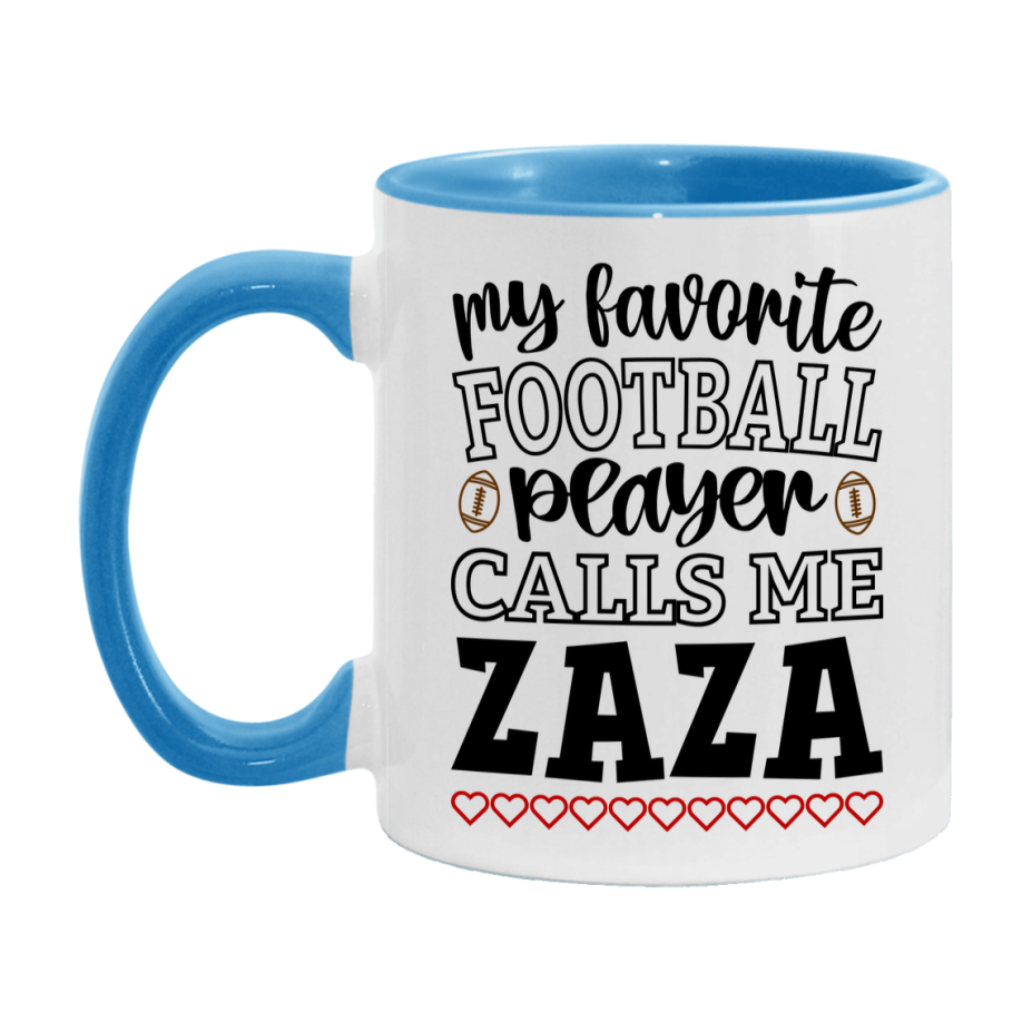 My Favorite Football Player Calls Me Zaza Mug – Funny Football Zaza Gift – Mug For Zaza From Player – Football Season Gift Idea