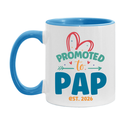 Promoted To Pap Est. 2026 Coffee Mug – New Pap Gift – Pregnancy Announcement Mug For New Baby