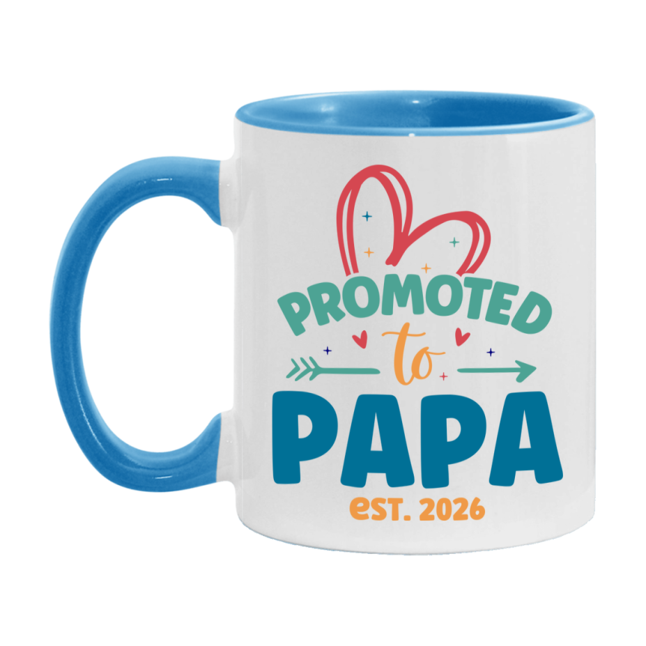 Promoted To Papa Est. 2026 Coffee Mug – New Papa Gift – Pregnancy Announcement Mug For New Baby