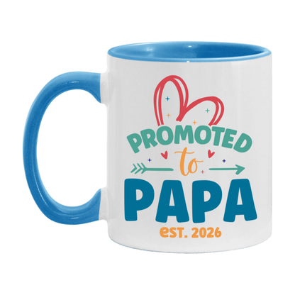 Promoted To Papa Est. 2026 Coffee Mug – New Papa Gift – Pregnancy Announcement Mug For New Baby