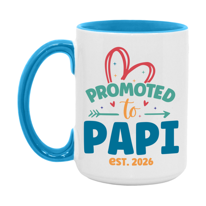 Promoted To Papi Est. 2026 Coffee Mug – New Papi Gift – Pregnancy Announcement Mug For New Baby