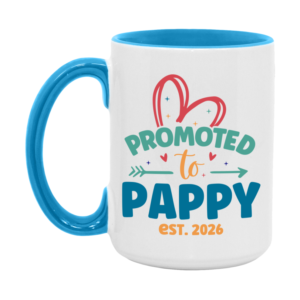 Promoted To Pappy Est. 2026 Coffee Mug – New Pappy Gift – Pregnancy Announcement Mug For New Baby
