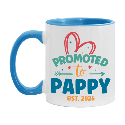 Promoted To Pappy Est. 2026 Coffee Mug – New Pappy Gift – Pregnancy Announcement Mug For New Baby