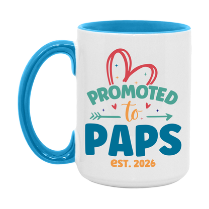 Promoted To Paps Est. 2026 Coffee Mug – New Paps Gift – Pregnancy Announcement Mug For New Baby