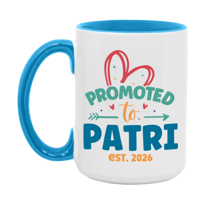 Promoted To Patri Est. 2026 Coffee Mug – New Patri Gift – Pregnancy Announcement Mug For New Baby