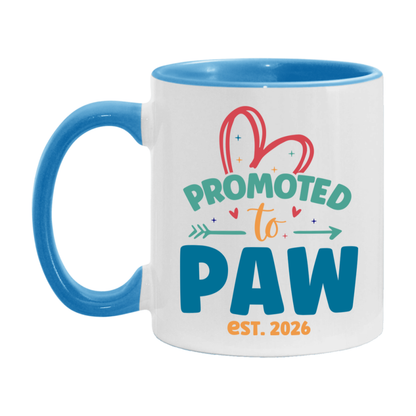 Promoted To Paw Est. 2026 Coffee Mug – New Paw Gift – Pregnancy Announcement Mug For New Baby