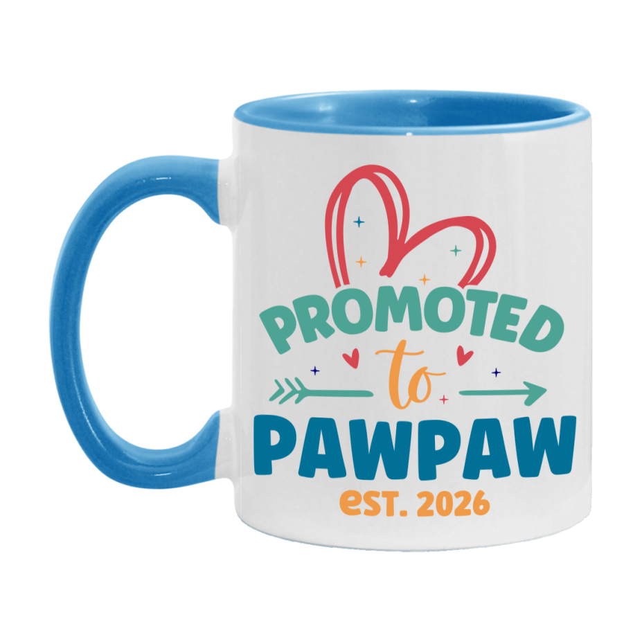 Promoted To Pawpaw Est. 2026 Coffee Mug – New Pawpaw Gift – Pregnancy Announcement Mug For New Baby
