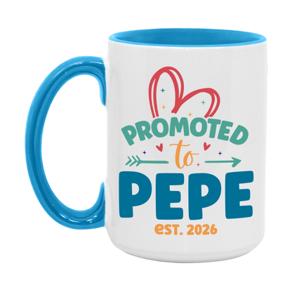Promoted To Pepe Est. 2026 Coffee Mug – New Pepe Gift – Pregnancy Announcement Mug For New Baby