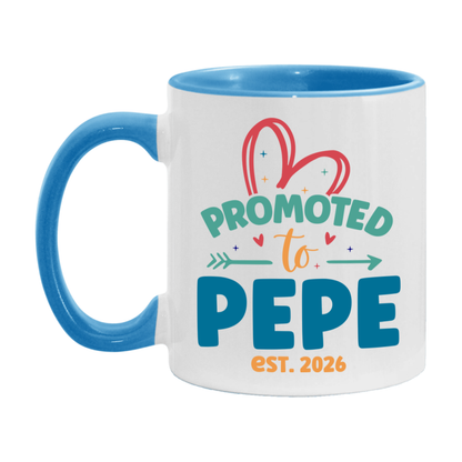 Promoted To Pepe Est. 2026 Coffee Mug – New Pepe Gift – Pregnancy Announcement Mug For New Baby