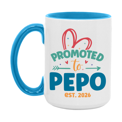 Promoted To Pepo Est. 2026 Coffee Mug – New Pepo Gift – Pregnancy Announcement Mug For New Baby