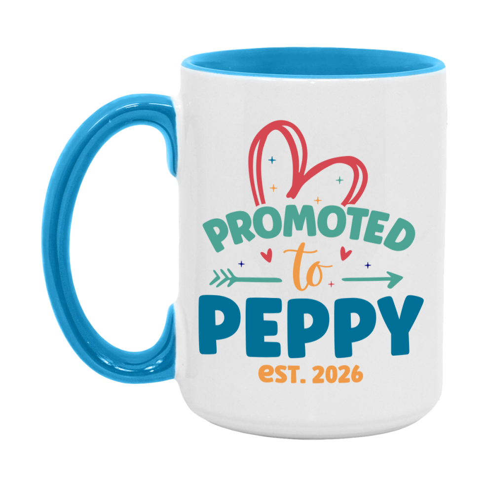 Promoted To Peppy Est. 2026 Coffee Mug – New Peppy Gift – Pregnancy Announcement Mug For New Baby