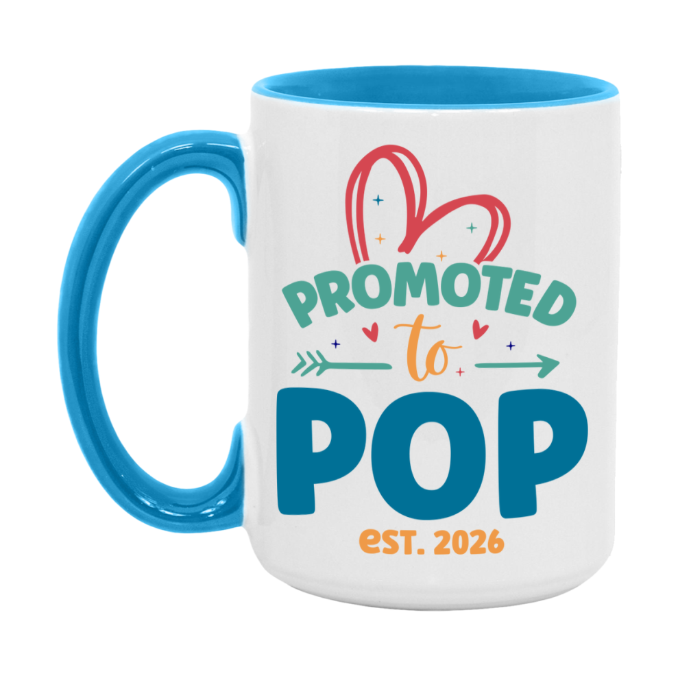 Promoted To Pop Est. 2026 Coffee Mug – New Pop Gift – Pregnancy Announcement Mug For New Baby