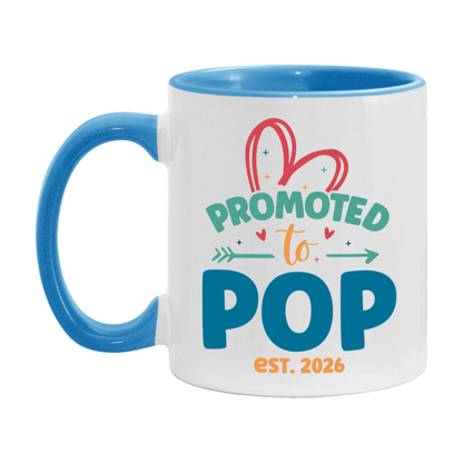 Promoted To Pop Est. 2026 Coffee Mug – New Pop Gift – Pregnancy Announcement Mug For New Baby