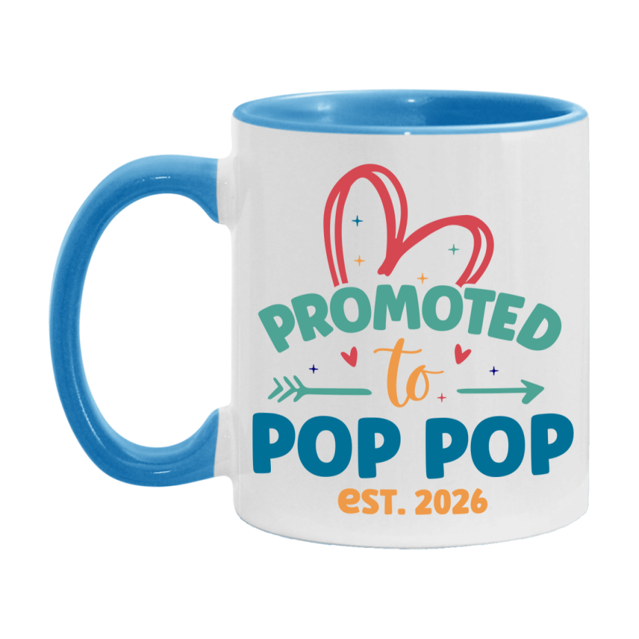 Promoted To Pop Pop Est. 2026 Coffee Mug – New Pop Pop Gift – Pregnancy Announcement Mug For New Baby