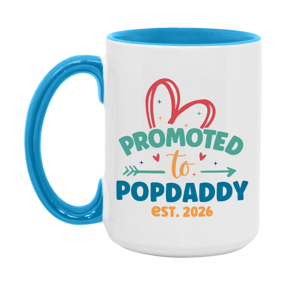 Promoted To Popdaddy Est. 2026 Coffee Mug – New Popdaddy Gift – Pregnancy Announcement Mug For New Baby