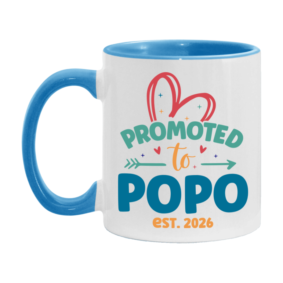 Promoted To Popo Est. 2026 Coffee Mug – New Popo Gift – Pregnancy Announcement Mug For New Baby