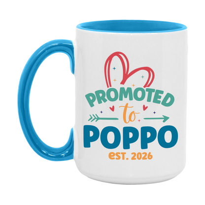 Promoted To Poppo Est. 2026 Coffee Mug – New Poppo Gift – Pregnancy Announcement Mug For New Baby