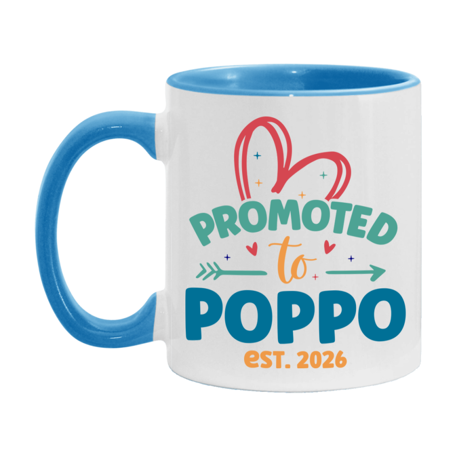 Promoted To Poppo Est. 2026 Coffee Mug – New Poppo Gift – Pregnancy Announcement Mug For New Baby