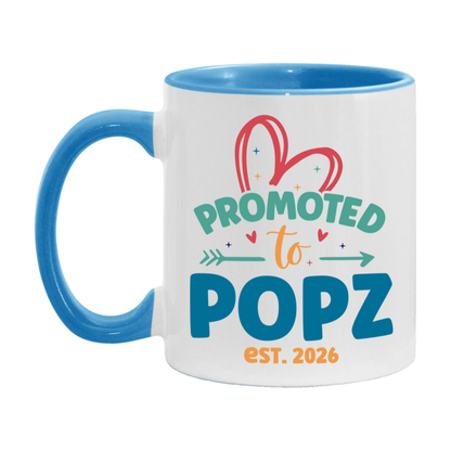 Promoted To Popz Est. 2026 Coffee Mug – New Popz Gift – Pregnancy Announcement Mug For New Baby