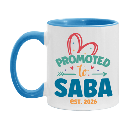 Promoted To Saba Est. 2026 Coffee Mug – New Saba Gift – Pregnancy Announcement Mug For New Baby