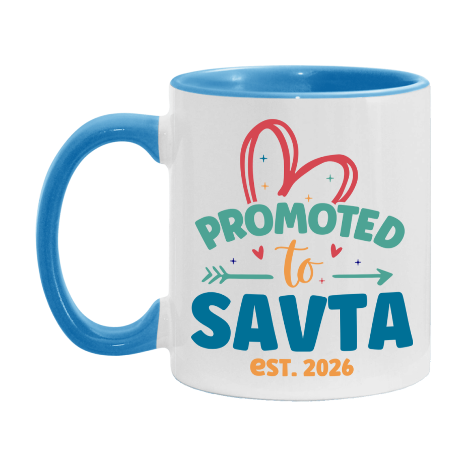 Promoted To Savta Est. 2026 Coffee Mug – New Savta Gift – Pregnancy Announcement Mug For New Baby