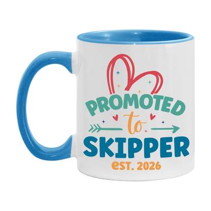 Promoted To Skipper Est. 2026 Coffee Mug – New Skipper Gift – Pregnancy Announcement Mug For New Baby