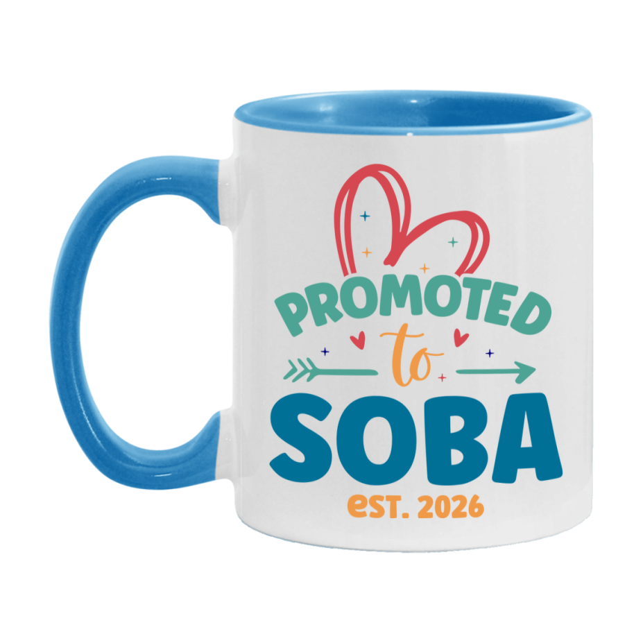 Promoted To Soba Est. 2026 Coffee Mug – New Soba Gift – Pregnancy Announcement Mug For New Baby