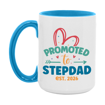 Promoted To Stepdad Est. 2026 Coffee Mug – New Stepdad Gift – Pregnancy Announcement Mug For New Baby