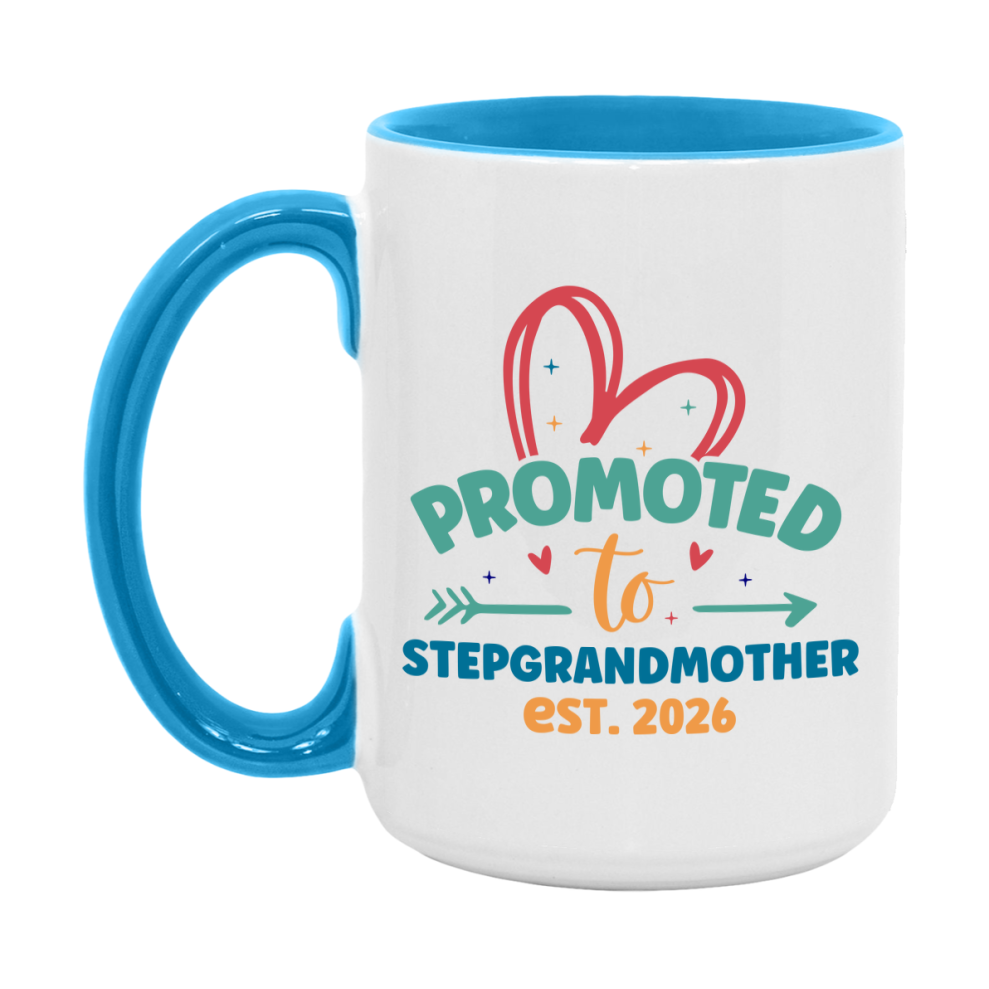 Promoted To Stepgrandmother Est. 2026 Coffee Mug – New Stepgrandmother Gift – Pregnancy Announcement Mug For New Baby