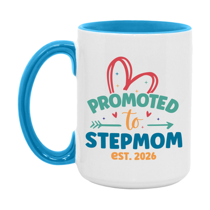 Promoted To Stepmom Est. 2026 Coffee Mug – New Stepmom Gift – Pregnancy Announcement Mug For New Baby