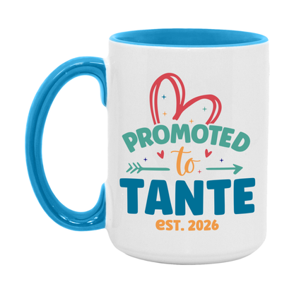 Promoted To Tante Est. 2026 Coffee Mug – New Tante Gift – Pregnancy Announcement Mug For New Baby