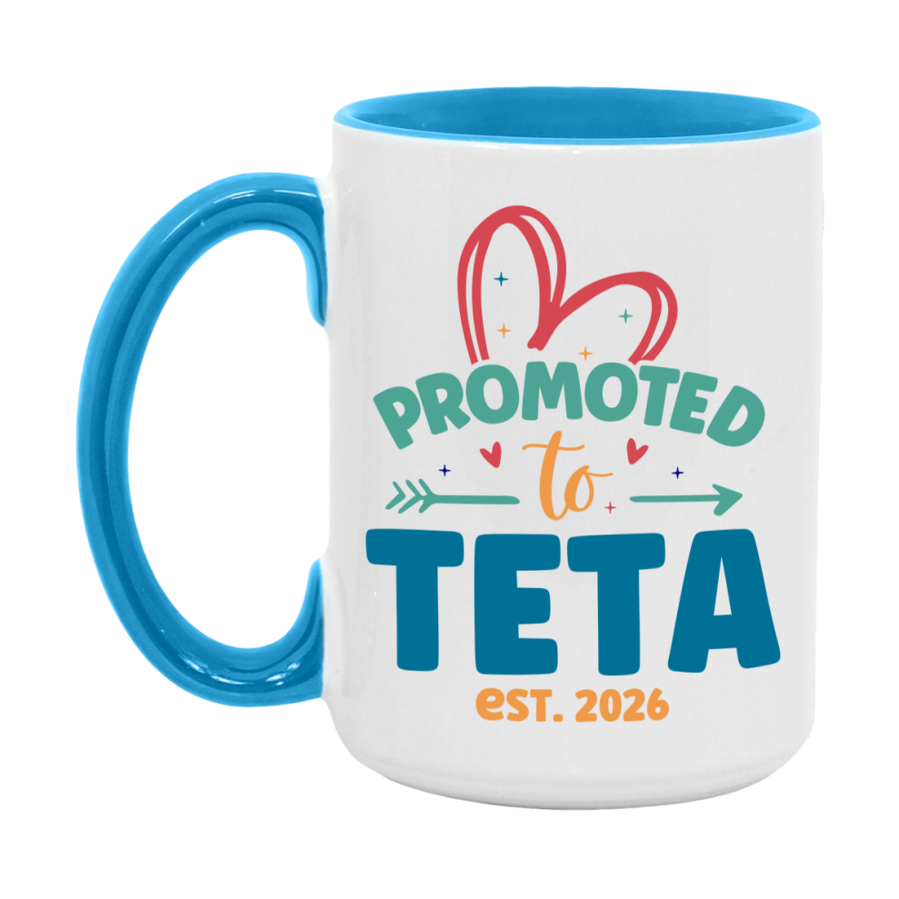 Promoted To Teta Est. 2026 Coffee Mug – New Teta Gift – Pregnancy Announcement Mug For New Baby