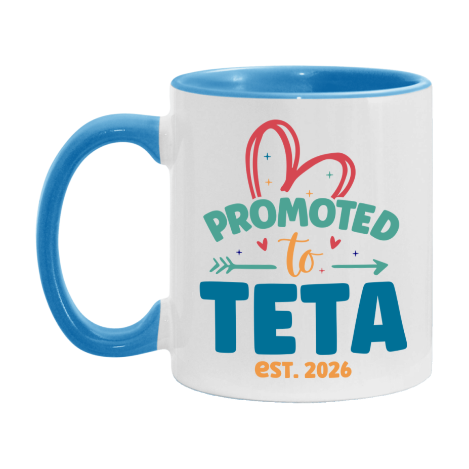 Promoted To Teta Est. 2026 Coffee Mug – New Teta Gift – Pregnancy Announcement Mug For New Baby