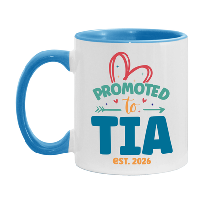 Promoted To Tia Est. 2026 Coffee Mug – New Tia Gift – Pregnancy Announcement Mug For New Baby